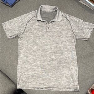 Lululemon Athletica Gray Polo Shirt Classic Knit Design